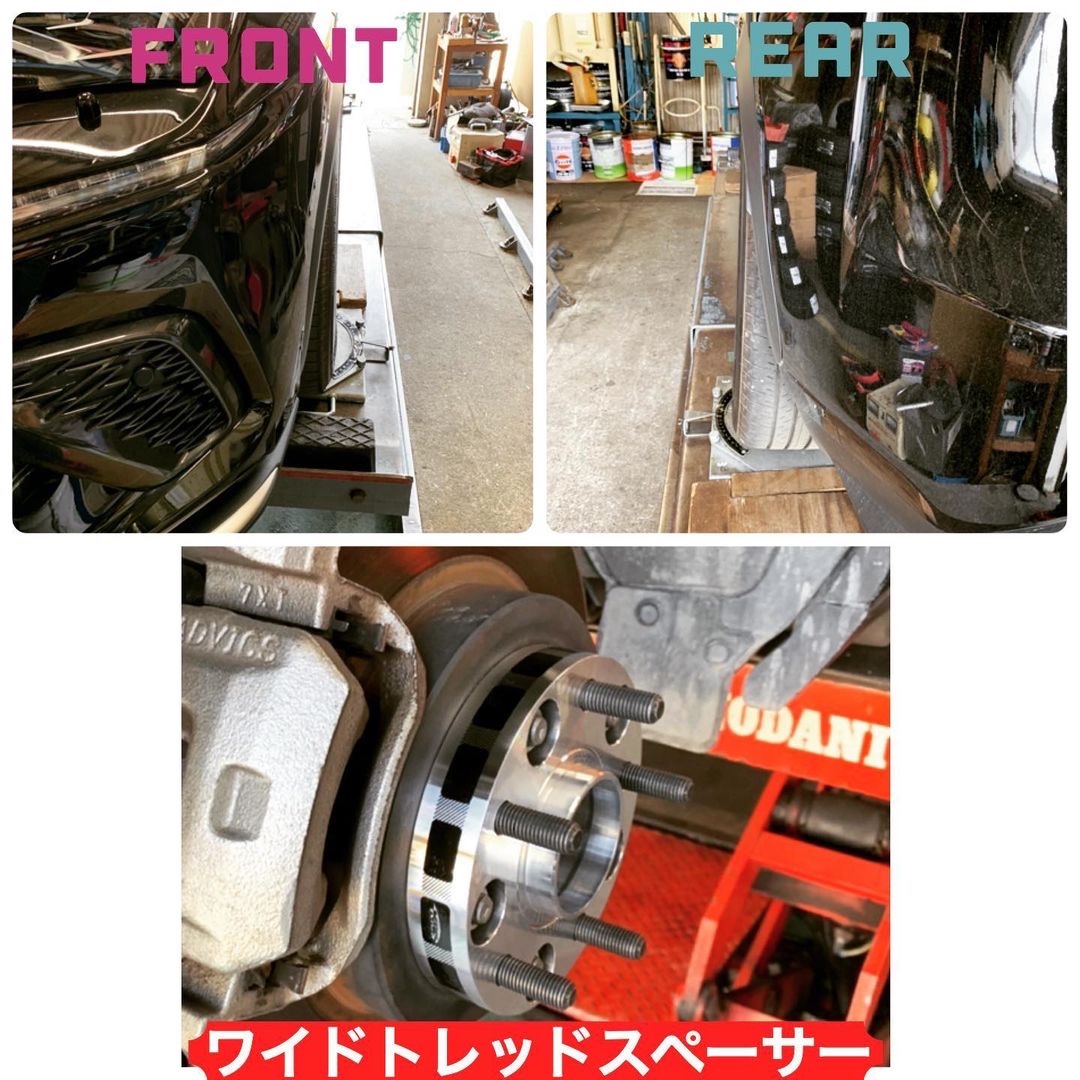 ワイドトレッドスペーサー、フェンダー加工、ヒッチメンバー取り付けも