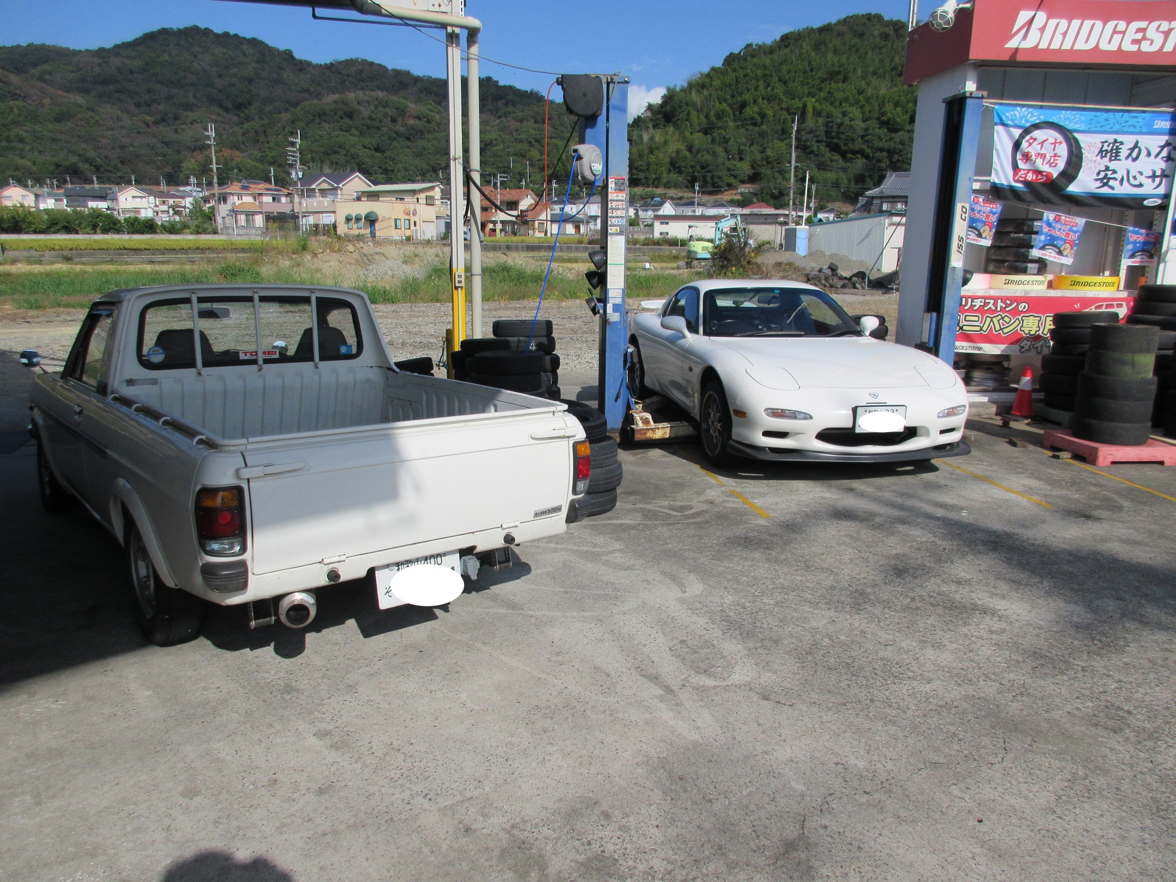 サニートラック改の継続検査 ホイールセット一杯 配達完了 日産 サニトラ メンテナンス商品 その外サービス 車検 スタッフ日記 ミスタータイヤマン M Tech ブリヂストンのタイヤ専門店 ミスタータイヤマン