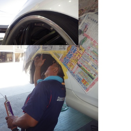 プリウスｇ ｓに車高調取り付け フェンダー加工しました スタッフ日記 ミスタータイヤマン まんが 大阪府 和歌山県のタイヤ カー用品ショップ ブリヂストンのタイヤ専門店