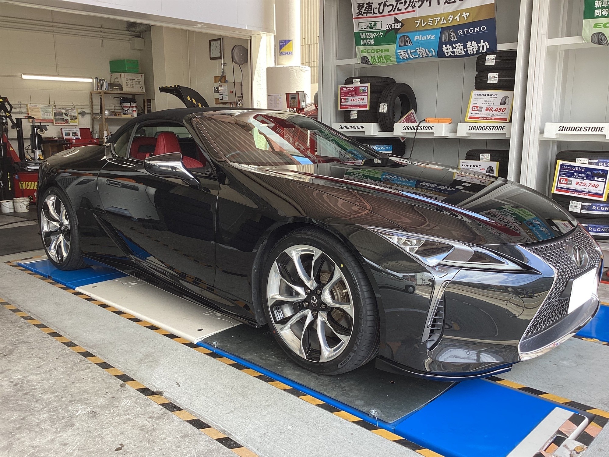☆彡レクサスLC500 S001ランフラット(純正装着タイヤ)タイヤ交換 ☆彡レクサスLC500 S001ランフラット(純正装着タイヤ)タイヤ交換