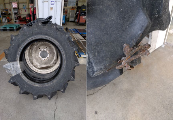 交換前のタイヤ