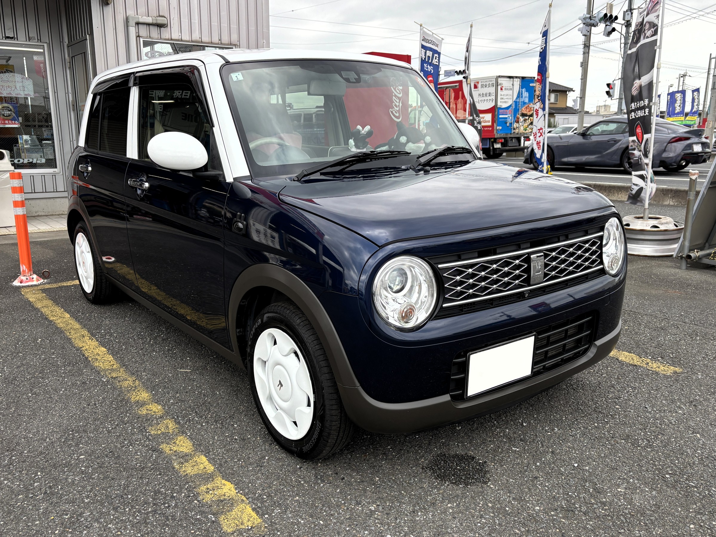 スズキラパン　純正鉄ホイール　ブリヂストンエコピア スズキ ラパンにブリヂストン ECOPIA NH200Cを装着[タイヤ交換