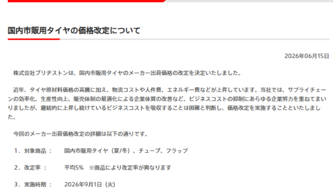 価格改定