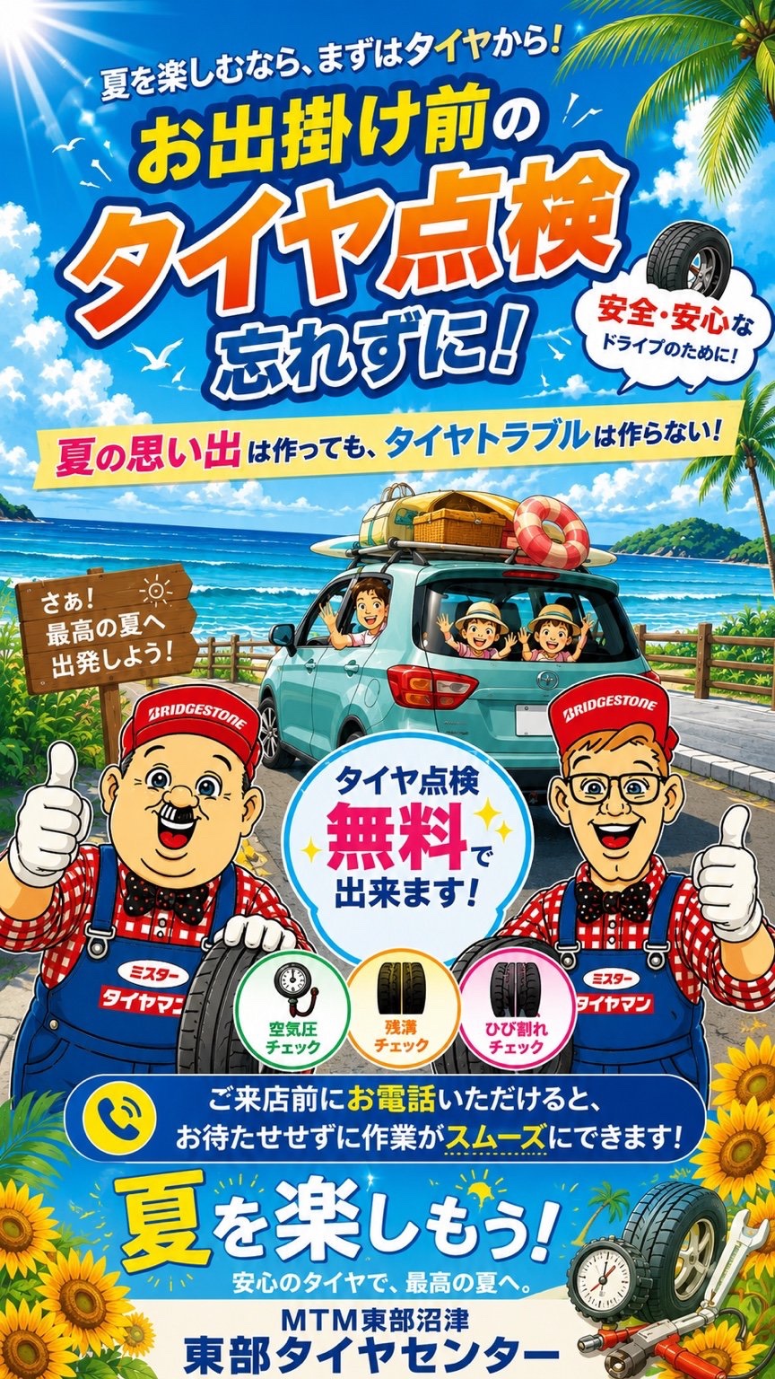 いよいよお盆休みですね♪ | お知らせ | ミスタータイヤマン 東部沼津