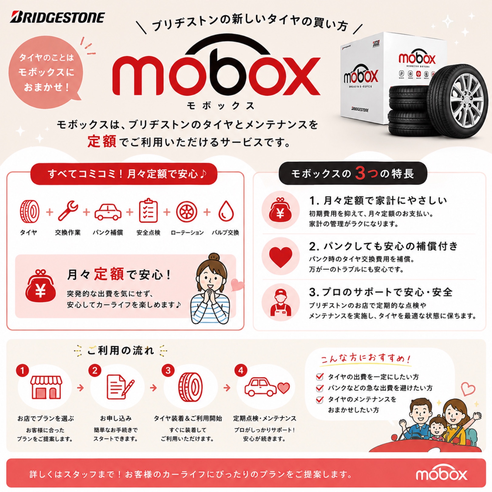 タイヤの新しい買い方！月々定額です！】 | 作業・サービス | ミスター