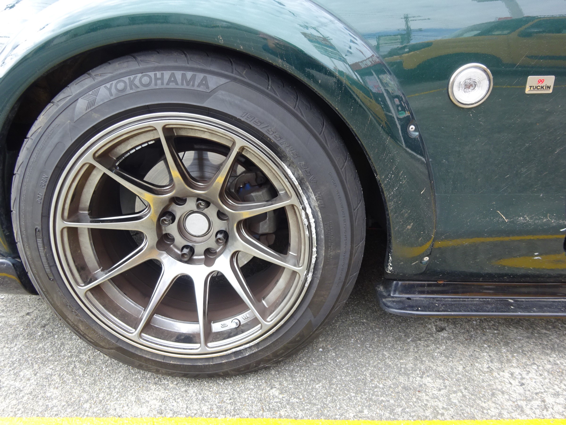 Nb8c 前期 コースアウトで縁石ヒットからのアライメント調整 マツダ ロードスター その他 タイヤ ホイール関連 アライメント調整 スタッフ日記 ミスタータイヤマン M Tech ブリヂストンのタイヤ専門店 ミスタータイヤマン