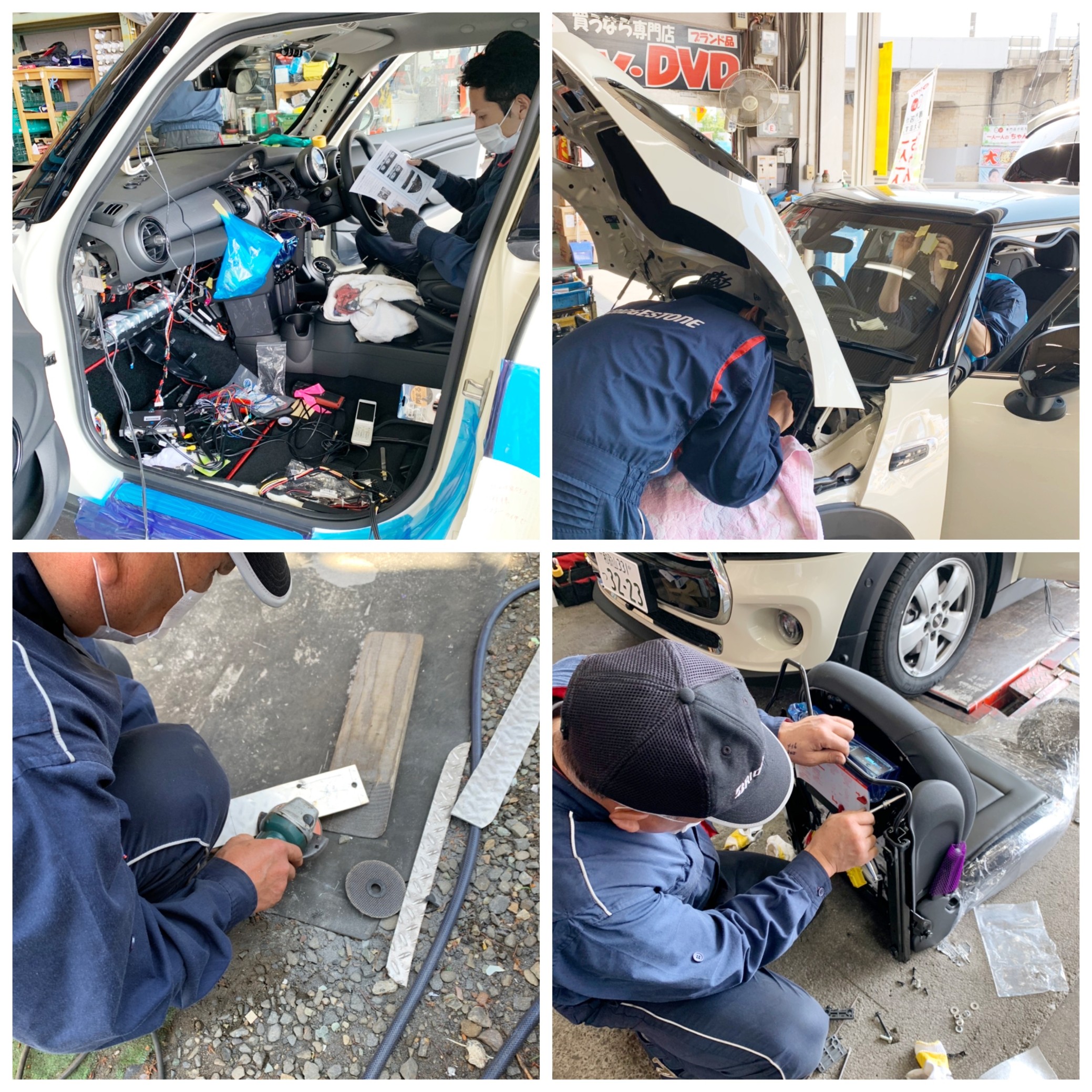 ｂｍｗミニに 地デジチューナー Dvdチェンジャー フロントカメラ ドラレコ レーダー Etcを取り付け スタッフ日記 ミスタータイヤマン まんが 大阪府 和歌山県のタイヤ カー用品ショップ ブリヂストンのタイヤ専門店