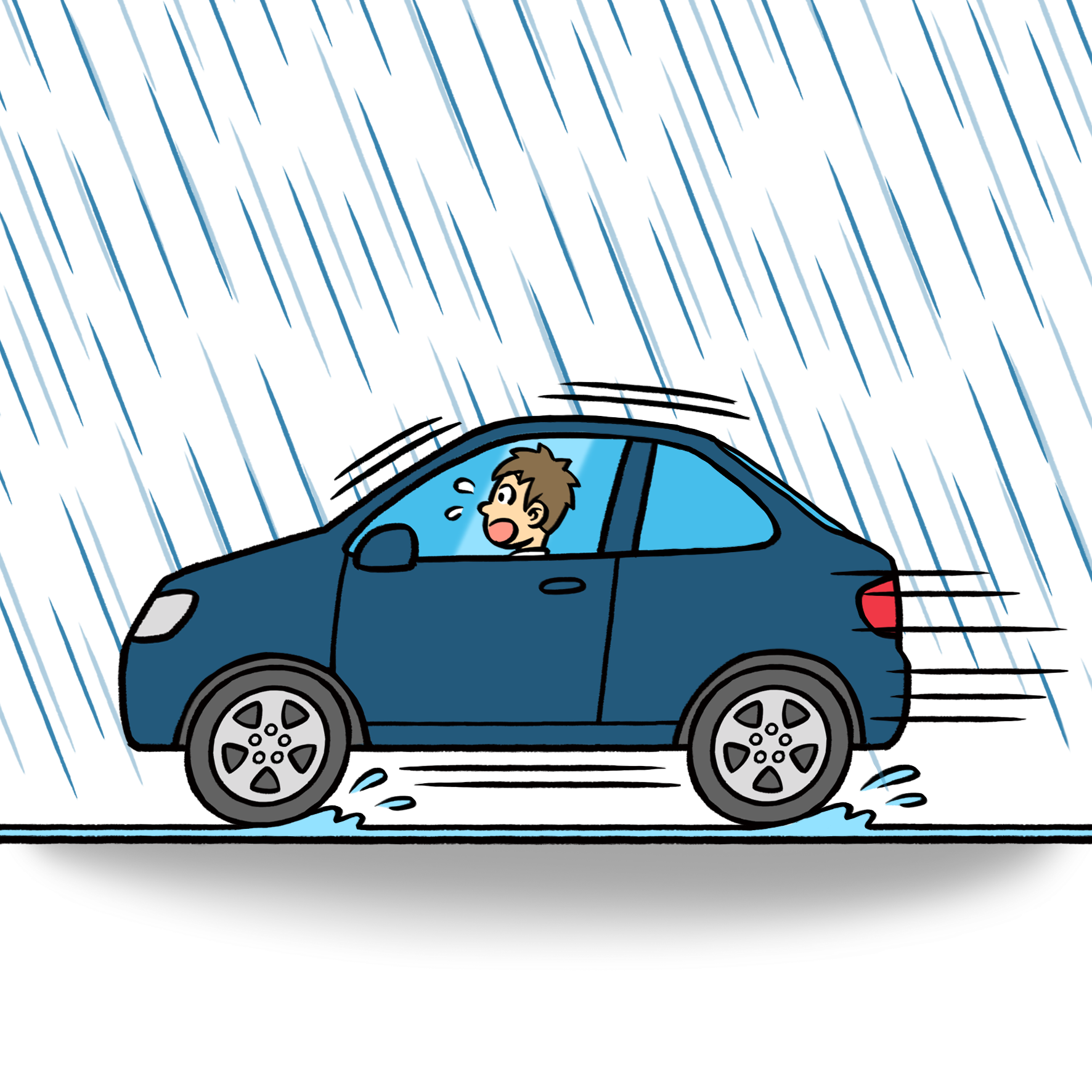 ミスタータイヤマン 運転中のゲリラ豪雨 正しい対処法とは 地区のお知らせ 栃木フォーラム ブリヂストンのタイヤ専門店 ミスタータイヤマン
